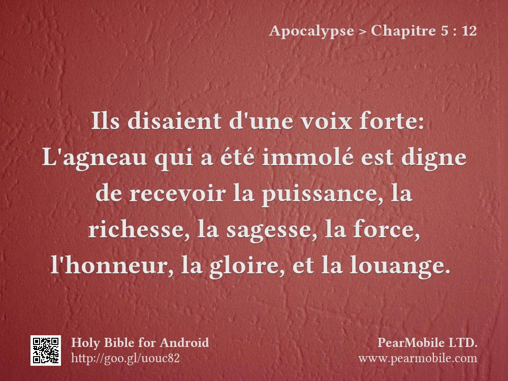 Apocalypse, Chapitre 5:12